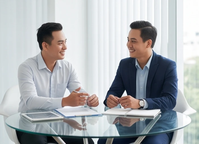 Nhóm đối tác doanh nhân làm việc cùng nhau thể hiện sự hòa hợp trong kinh doanh giữa tuổi tuất và tuổi mão