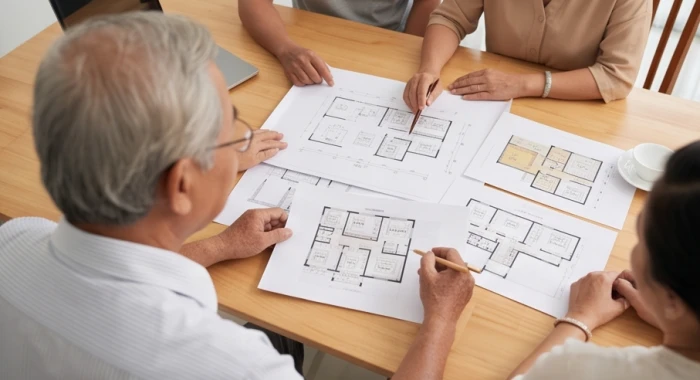 Gia chủ tuổi nhâm dần tham khảo ý kiến con cháu và chuyên gia phong thủy khi lên kế hoạch xây dựng sửa chữa nhà cửa