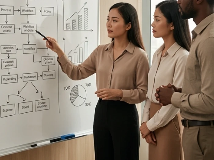 Bảng phân chia quyền hạn dự án và bộ tiêu chí đánh giá chung đặt trên bàn đàm phán