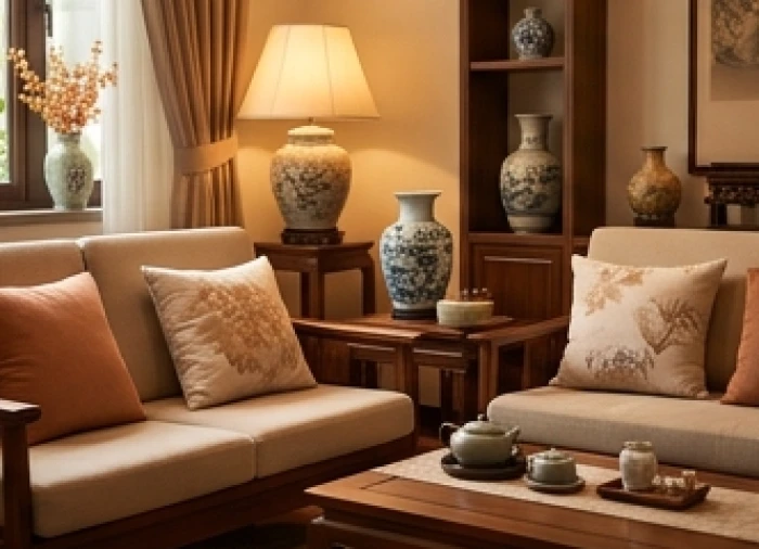 Không gian phòng khách ấm cúng và thoáng đãng tạo điều kiện thuận lợi cho những cuộc trò chuyện gia đình