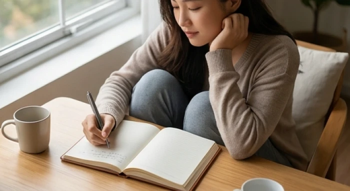 Người trẻ ghi chép quy tắc ứng xử vào sổ tay giúp kiểm soát tốt tính cách tuổi Canh Thìn 2000