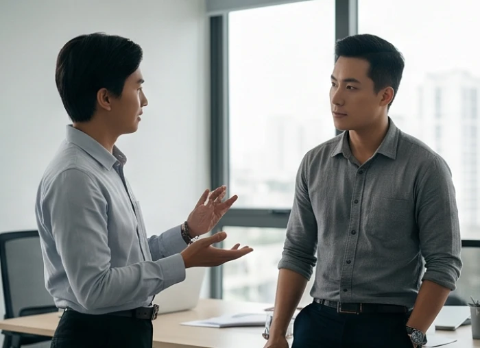 Đồng nghiệp khéo léo lùi lại một bước để đối tác nam tự điều chỉnh chiến lược kịp thời và giữ được thể diện