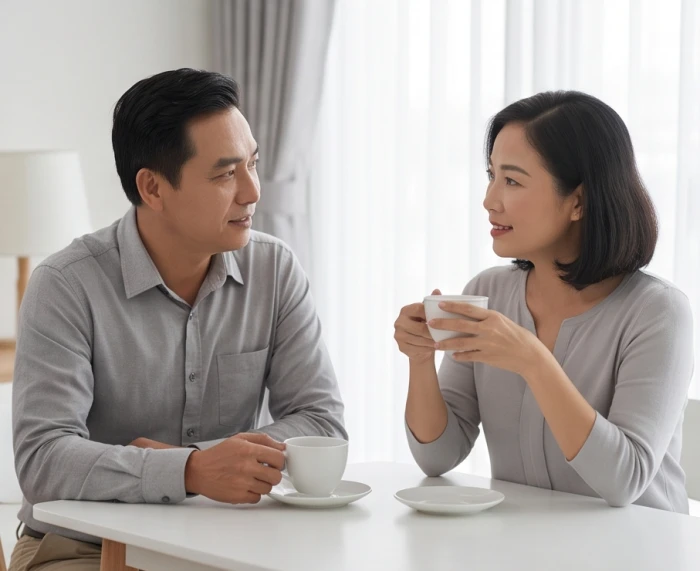 Vợ chồng tuổi Ất Mão 1975 trò chuyện cởi mở để tháo gỡ mâu thuẫn và thấu hiểu lẫn nhau