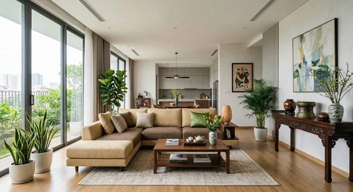 Không gian nội thất phong thủy ứng dụng quy tắc 60-30-10 giải đáp tuổi giáp ngọ 1954 hợp màu gì