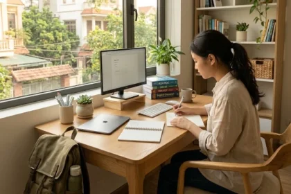 Góc học tập bài trí chuẩn ngũ hành dành cho phụ huynh đang tìm hiểu giáp ngọ 2014 mệnh gì