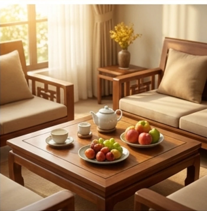 Không gian ấm cúng bên bàn trà gia đình giúp hóa giải những bất đồng từ cục diện Tý Mùi Lục Hại