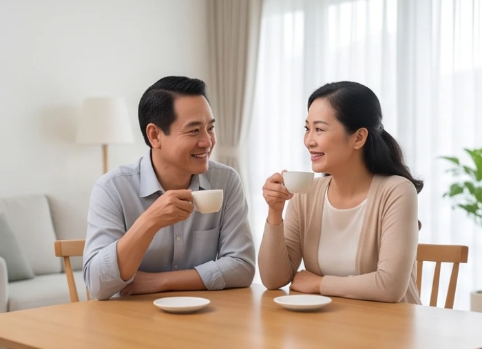 Không gian sinh hoạt ấm cúng nơi vợ chồng chia sẻ và giữ gìn hòa khí gia đạo bình an