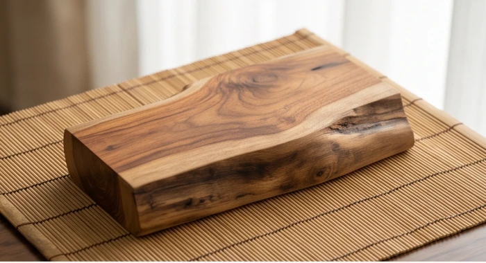 Thân gỗ dâu tằm tự nhiên mộc mạc đại diện cho sự dẻo dai và mềm mại của bản mệnh này