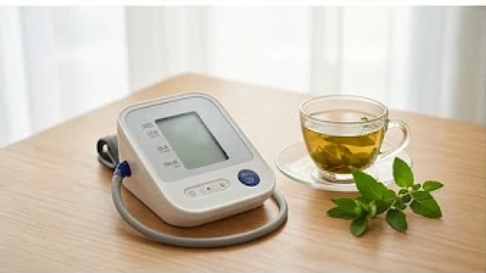 Người lớn tuổi đo huyết áp tại nhà để theo dõi sức khỏe tim mạch trong năm có hạn Huỳnh Tuyền