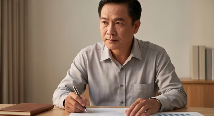 Nam gia chủ cẩn trọng kiểm tra hợp đồng tài chính và từ chối khéo léo yêu cầu bảo lãnh vay vốn rủi ro