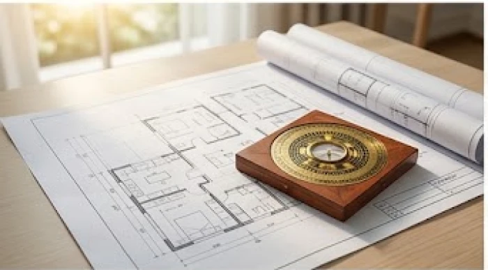 Gia chủ kiểm tra bản vẽ thiết kế nhà ở theo hạn Kim Lâu và Hoang Ốc trong tử vi tuổi ngọ năm 2027
