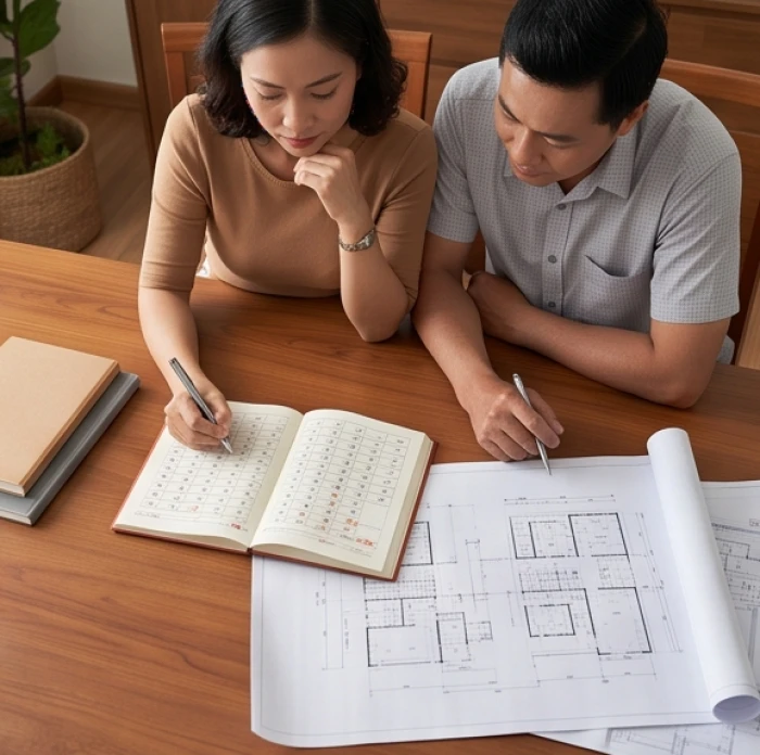 Gia chủ cẩn trọng xem xét lịch âm để tránh động thổ xây dựng vào tháng 1 và tháng 7 khi sao la hầu chiếu mệnh