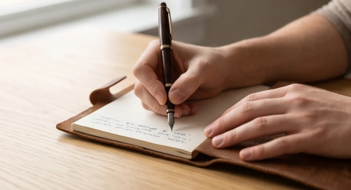 Người đàn ông cẩn thận ghi chép lại các kế hoạch tài chính để phòng ngừa những rủi ro bất ngờ