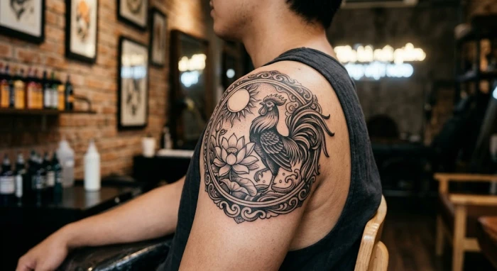 Thiết kế nghệ thuật của mẫu hình xăm hợp tuổi dậu giúp hóa giải sát khí và thu hút tài lộc