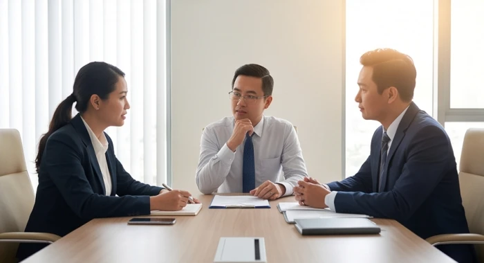 Buổi đàm phán hợp đồng thương mại với người trung gian giúp cân bằng năng lượng phong thủy giữa hai đối tác