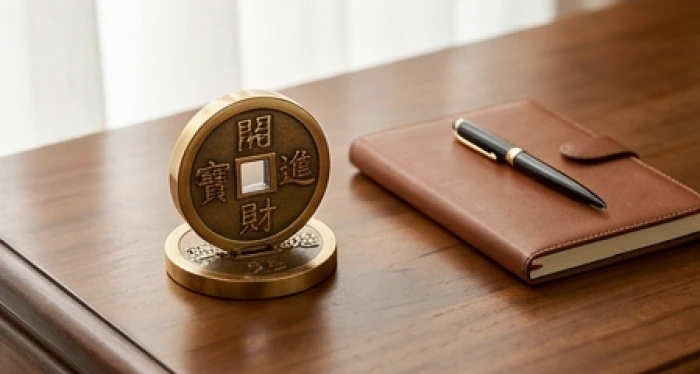 Bàn làm việc với vật phẩm phong thủy bằng kim loại giúp hóa giải năng lượng tương khắc cho người mệnh Thủy