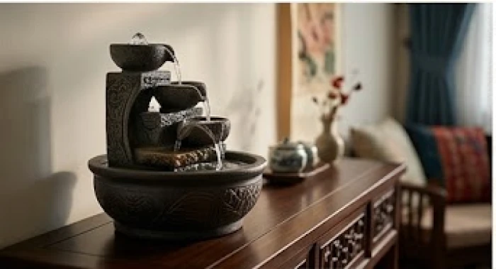 Thác nước phong thủy mini để bàn hành thủy giúp điều hòa luồng khí cho gia đình có vợ chồng khắc mệnh
