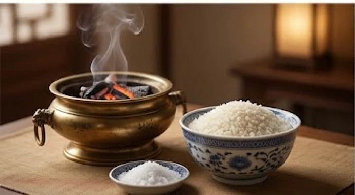 Thực hiện nghi thức hóa sớ và rải muối gạo để xua tan năng lượng tiêu cực sau khi cúng