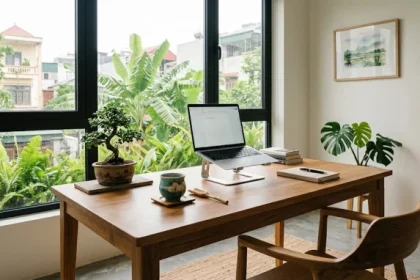 Không gian làm việc hiện đại bố trí hướng bàn làm việc hợp tuổi thân theo chuẩn phong thủy bát trạch