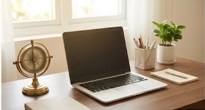 Bàn làm việc gỗ bố trí hướng Tây Nam hợp phong thủy giúp nữ mạng 1975 thu hút tài lộc kinh doanh