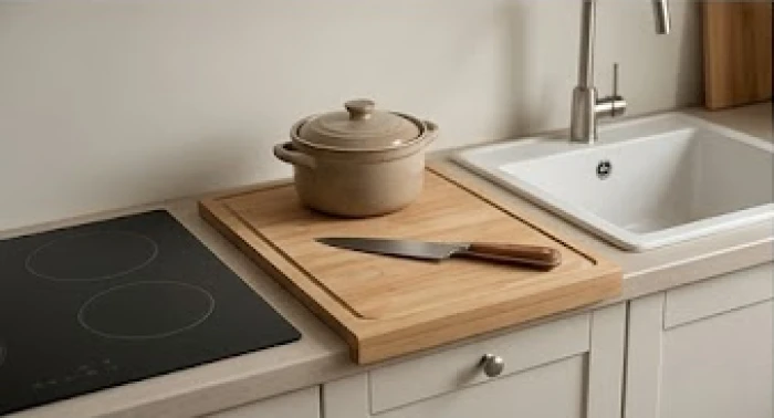 Thiết kế khoảng cách tiêu chuẩn giữa không gian nấu nướng và bồn rửa chén trong gian bếp gia đình