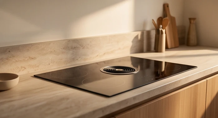 Căn bếp hiện đại có hướng vặn công tắc bếp quay về phía cát lành giúp hóa giải hướng nhà xấu cho gia chủ