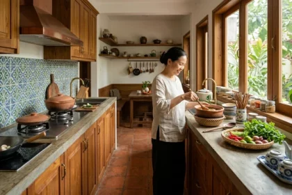 Thiết kế không gian bếp ấm cúng tại Việt Nam với hướng bếp hợp tuổi tý chuẩn phong thủy