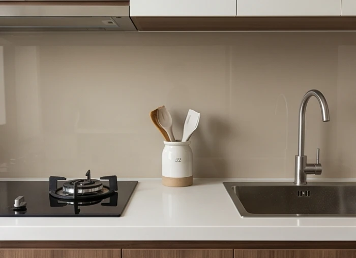 Bếp nấu nam mạng Canh Thìn đặt cách bồn rửa chén 60cm hướng về phía Đông Nam