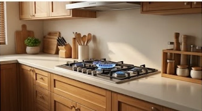 Hệ thống bếp nấu đặt tại góc Tây Nam giúp nữ mạng Đinh Tỵ tiêu trừ sát khí Tuyệt Mệnh hiệu quả