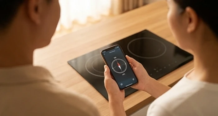Bếp từ xoay mặt về hướng Tây Bắc Thiên Y giúp hóa giải sát khí cửa chính Tuyệt Mệnh cho nữ gia chủ