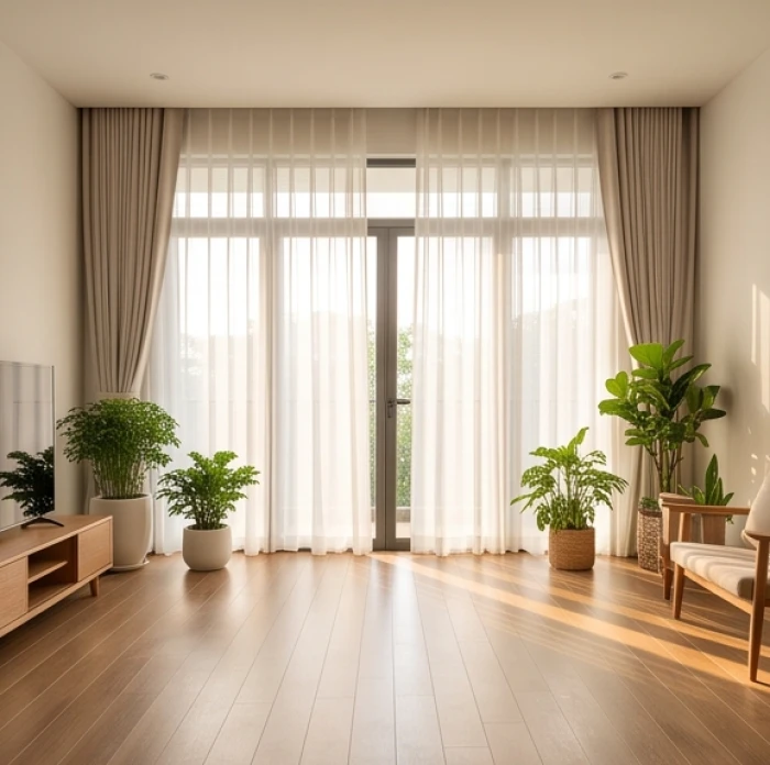 Phòng khách ngập tràn ánh nắng ban mai hướng Đông hỗ trợ sự nghiệp ổn định cho nữ Bính Thìn
