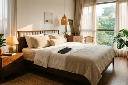 Sơ đồ đo đạc và bố trí hướng giường ngủ hợp tuổi ngọ giúp cân bằng luồng khí phong thủy trong phòng ngủ