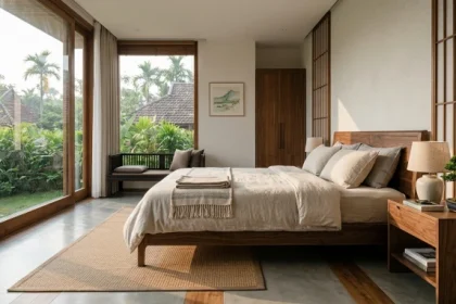 Không gian phòng ngủ hiện đại với cách bố trí hướng giường ngủ hợp tuổi tuất giúp mang lại bình an và tài lộc