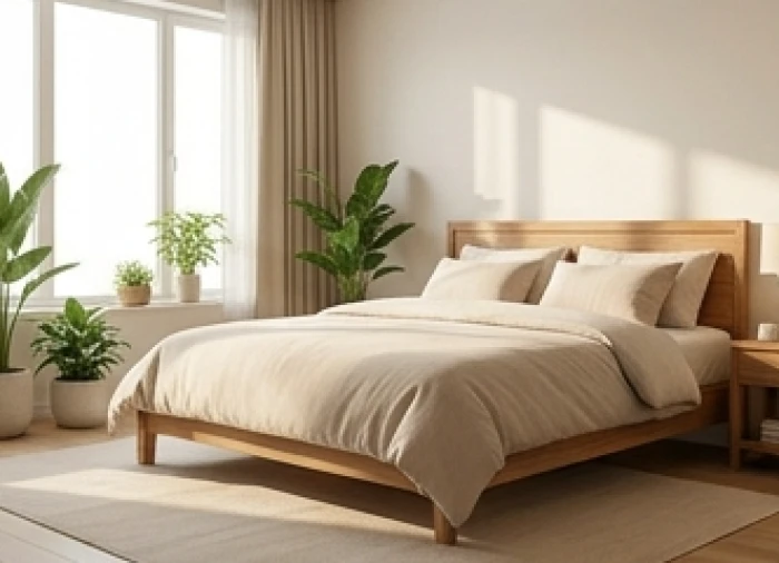 Phòng ngủ tràn ngập ánh sáng tự nhiên kê giường hướng Thiên Y hỗ trợ chăm sóc sức khỏe cho người lớn tuổi
