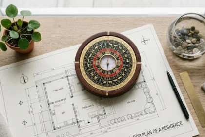 La bàn phong thủy và bản vẽ nhà giúp gia chủ tìm hiểu hướng lục sát là gì để chủ động hóa giải sát khí