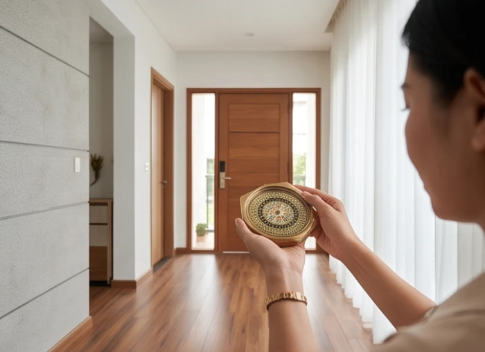 Gia chủ tuổi giáp tuất 1994 dùng la bàn phong thủy định hướng cửa chính cho ngôi nhà mới