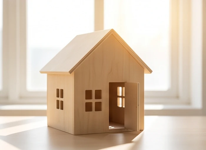 Mô hình cửa chính ngôi nhà gỗ đón nhận nguồn ánh sáng mặt trời rực rỡ từ các phương vị sinh khí tốt lành