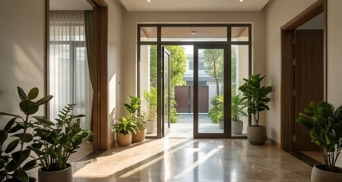 Thiết kế sảnh đón khách hướng Đông Nam thông thoáng mang lại sinh khí và sức khỏe cho nữ gia chủ cung Ly