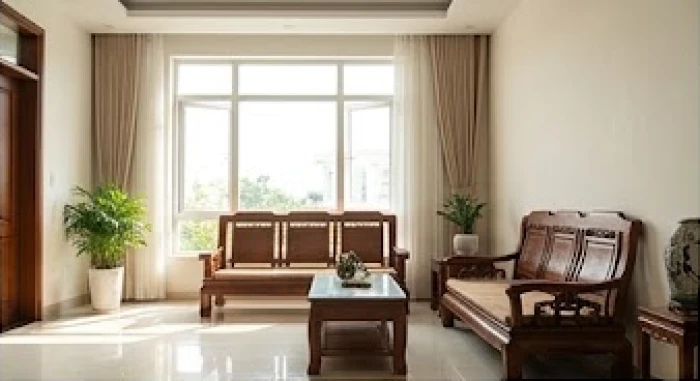 Sơ đồ mặt bằng nhà ở quay về hướng Đông Bắc đón luồng sinh khí cho nam gia chủ tuổi Tân Hợi