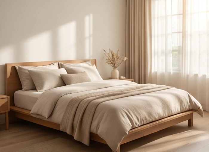 Không gian phòng ngủ được bố trí theo phương vị Diên Niên hoặc Sinh Khí mang lại giấc ngủ sâu