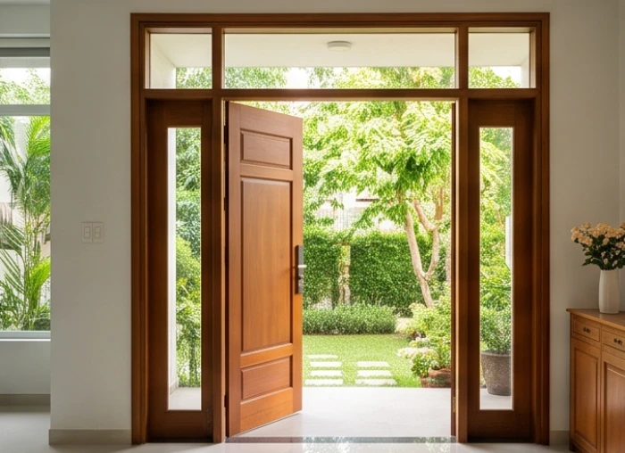 Không gian sảnh chính ngôi nhà hiện đại có hướng cửa mở đón cát khí Sinh Khí hợp cung phi tuổi Bính Tý 1996
