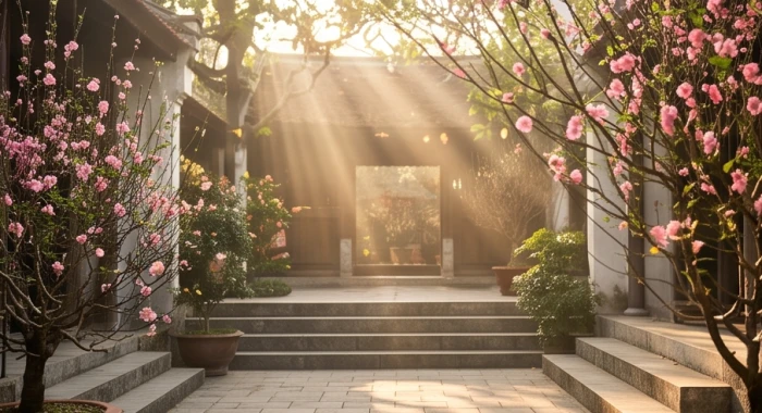 Gia chủ chuẩn bị xuất hành vào sáng mùng một tết đón hỷ thần hướng nam và tài thần hướng đông