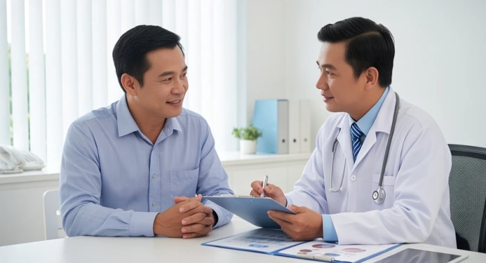 Người nam Nhâm Tuất kiểm tra sức khỏe tổng quát và nhận tư vấn khoa học tại phòng khám chuyên khoa
