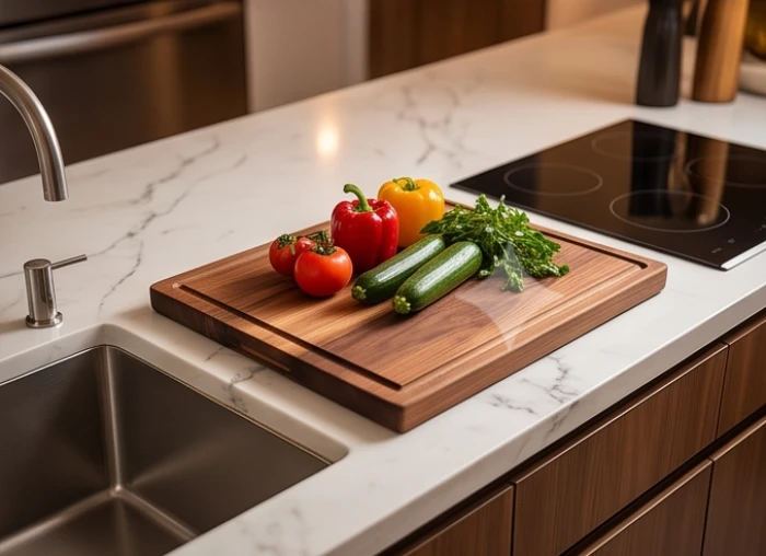 Khoảng cách lý tưởng giữa bếp và bồn rửa đảm bảo hướng bếp hợp tuổi tỵ không phạm Thủy Hỏa tương xung