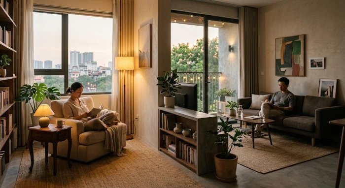 Cặp vợ chồng chủ động tạo không gian tĩnh lặng riêng biệt sau một cuộc tranh cãi căng thẳng