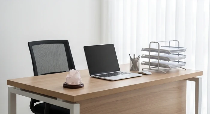 Bố trí linh vật phong thủy có kích thước nhỏ gọn dưới 15cm cân đối trên mặt bàn làm việc tiêu chuẩn