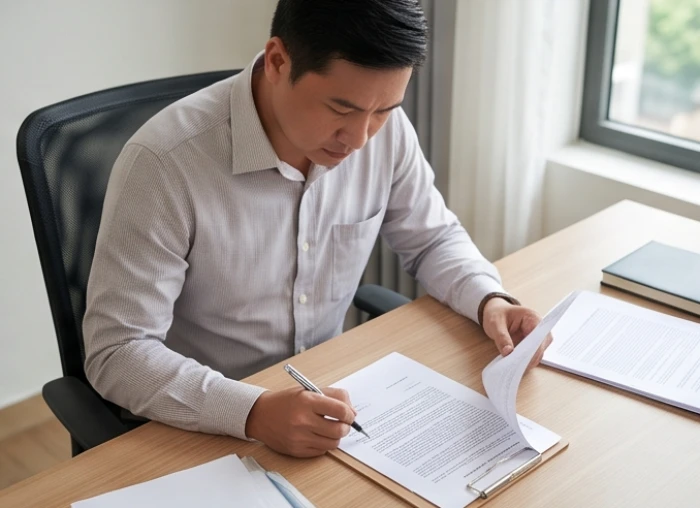 Người làm kinh doanh cẩn trọng kiểm tra chi tiết các điều khoản trên văn bản hợp đồng trước khi ký
