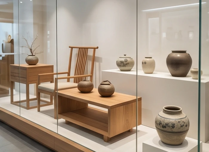 Showroom trưng bày sản phẩm đồ gỗ nội thất mỹ nghệ và gốm sứ trang trí bền vững cho Mậu Tuất và Bính Tuất