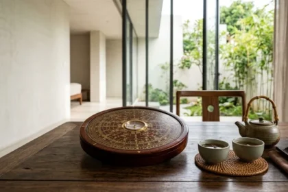 Bản vẽ kiến trúc kết hợp la bàn phong thủy chỉ rõ kỷ hợi 1959 hợp hướng nào