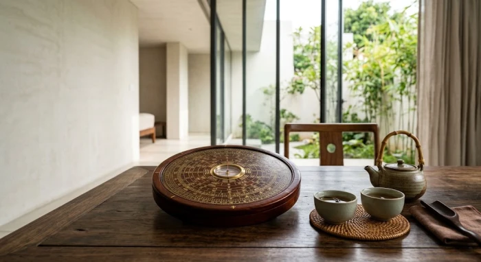 Bản vẽ kiến trúc kết hợp la bàn phong thủy chỉ rõ kỷ hợi 1959 hợp hướng nào